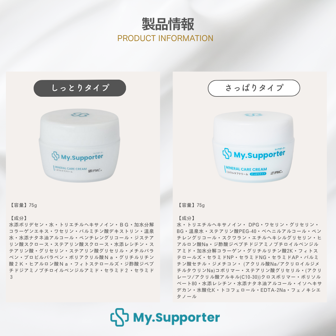 My.Supporter ミネラルケアクリーム| 温泉由来のミネラル「IFMC